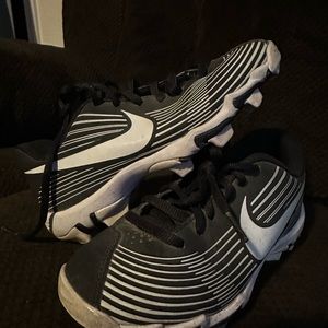 Black and white baseball/softball cleats